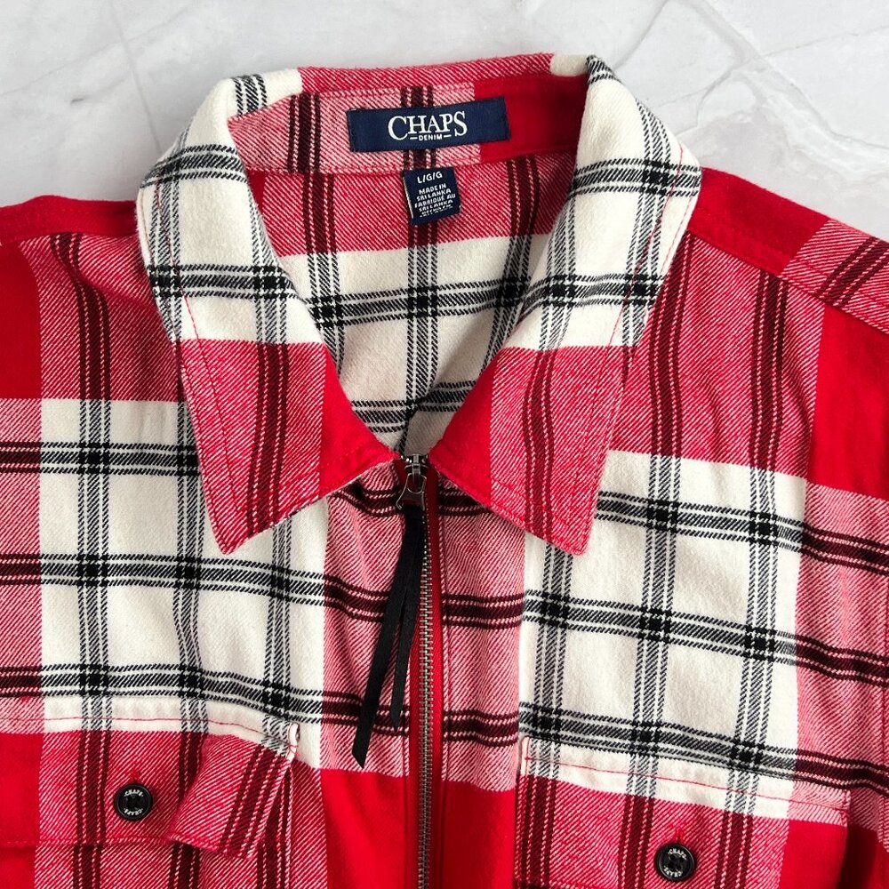 Chaps Flannel Zip Up Shirt